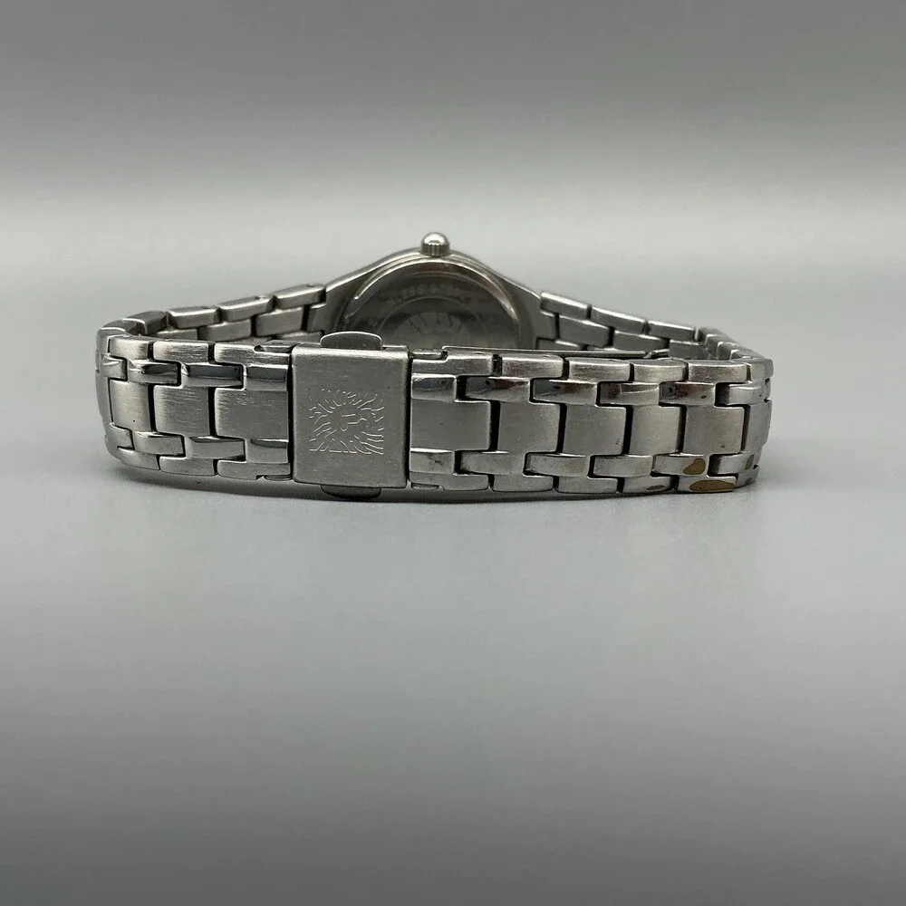 Anne Klein Womens Watch 24mm Silver Dial Crystal Bezel Date New Battery 6.25